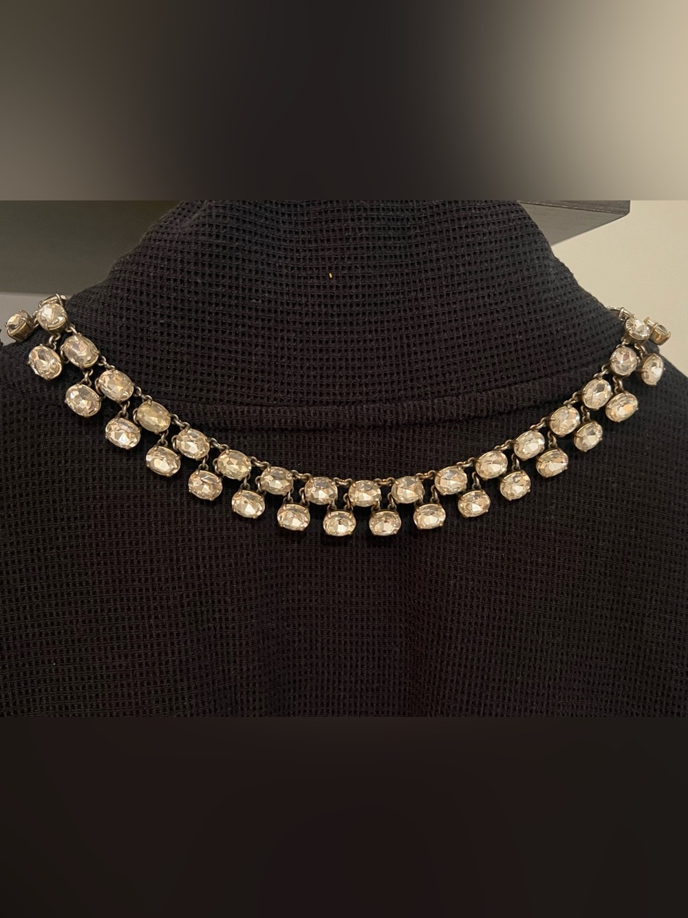 J. Crew Clear Crystal Collar Necklace with Gold-Tone Accents